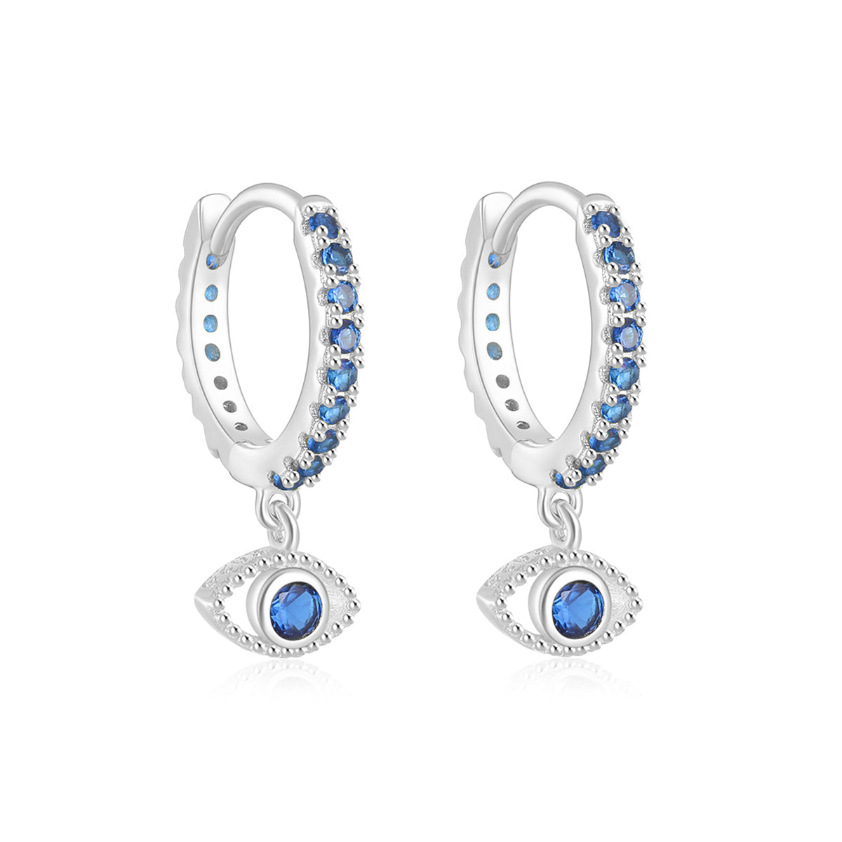 Boucles d'oreilles créoles Zaya bleu