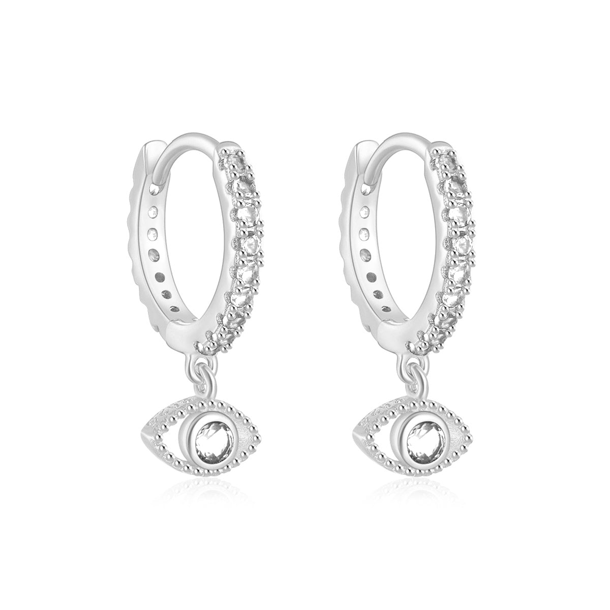 Boucles d'oreilles créoles Zaya blanc