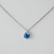 Charger l'image dans la galerie, Collier en argent 925 avec oxyde de zirconium bleu glacial