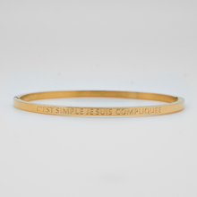 Charger l'image dans la galerie, Bracelet jonc à message en acier doré