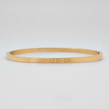 Charger l'image dans la galerie, Bracelet jonc à message en acier doré