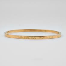 Charger l'image dans la galerie, Bracelet jonc à message en acier doré