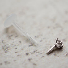 Charger l'image dans la galerie, Labret 1.2mm en bioplast et tige argent 925 avec oxyde de zirconium