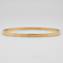 Charger l'image dans la galerie, Bracelet jonc à message en acier doré