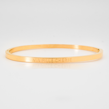 Charger l'image dans la galerie, Bracelet jonc à message en acier doré