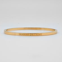 Charger l'image dans la galerie, Bracelet jonc à message en acier doré