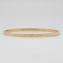 Charger l'image dans la galerie, Bracelet jonc à message en acier doré