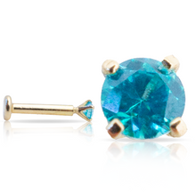 Charger l'image dans la galerie, Labret simple premium zirconia en or 18 KT (750/000)