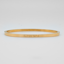 Charger l'image dans la galerie, Bracelet jonc à message en acier doré