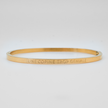 Charger l'image dans la galerie, Bracelet jonc à message en acier doré