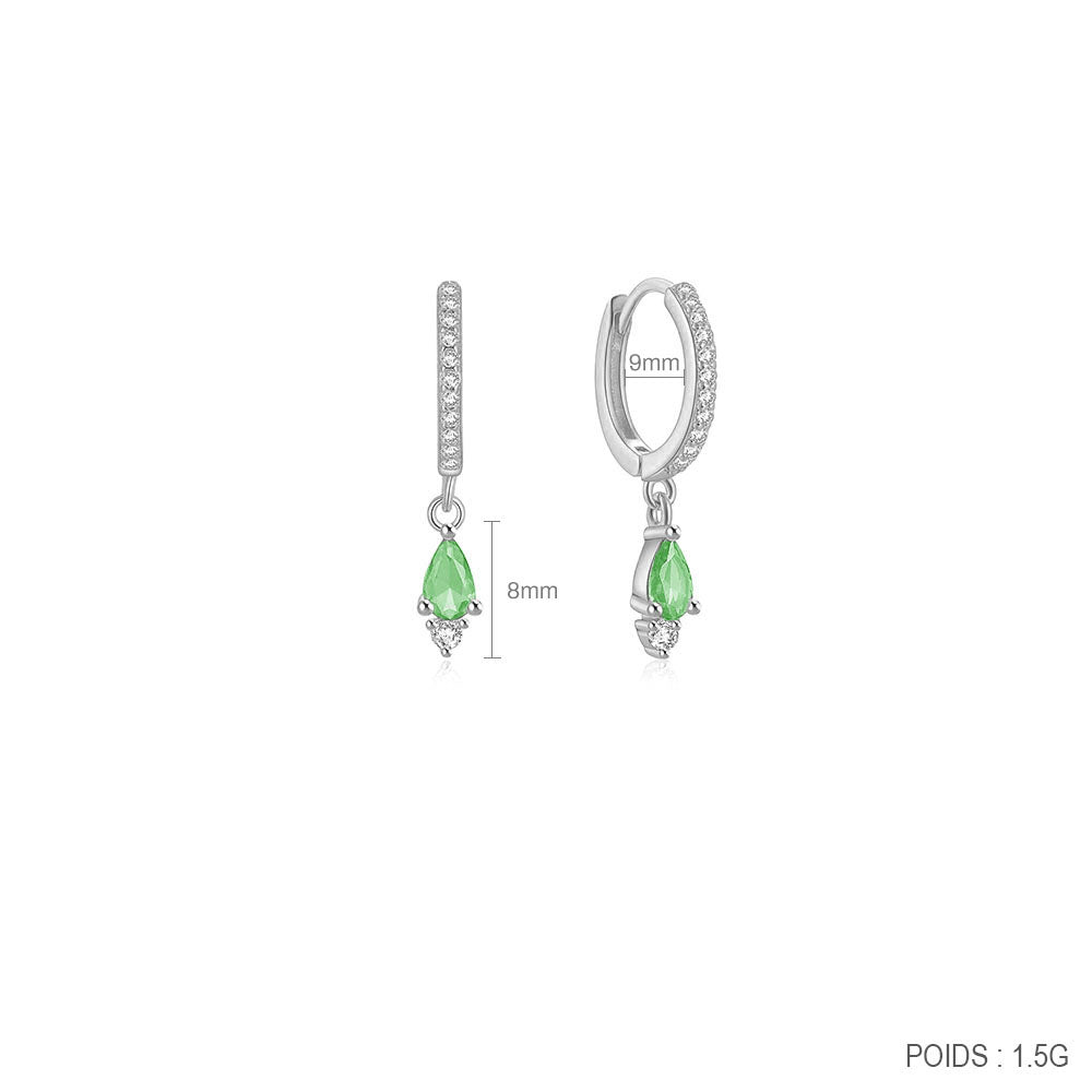 Boucles d'oreilles Eva vert