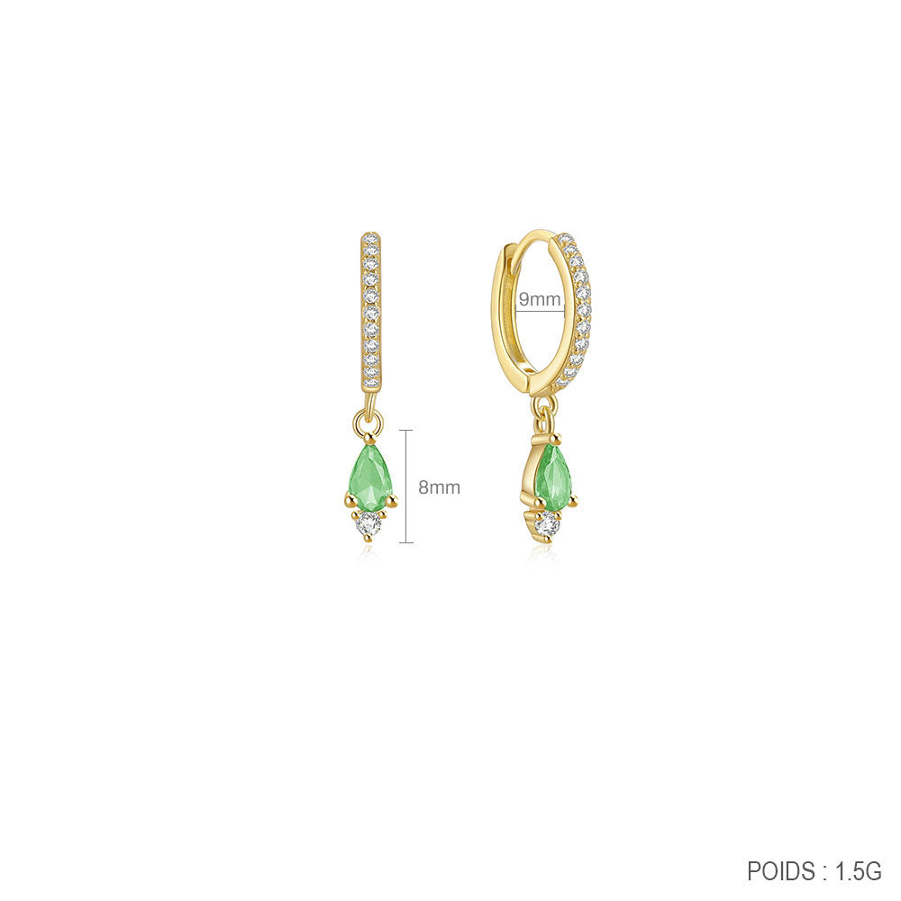 Boucles d'oreilles Eva vert