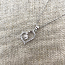 Charger l&#39;image dans la galerie, Collier COEUR en argent 925 avec zirconium
