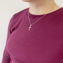 Charger l&#39;image dans la galerie, Collier CROIX en argent 925 avec zirconium
