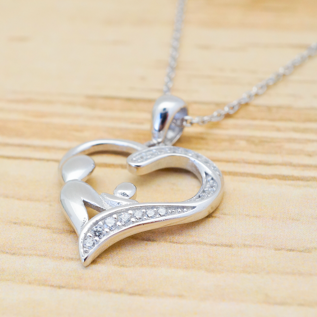 Collier COEUR MAMAN/ ENFANT en argent 925