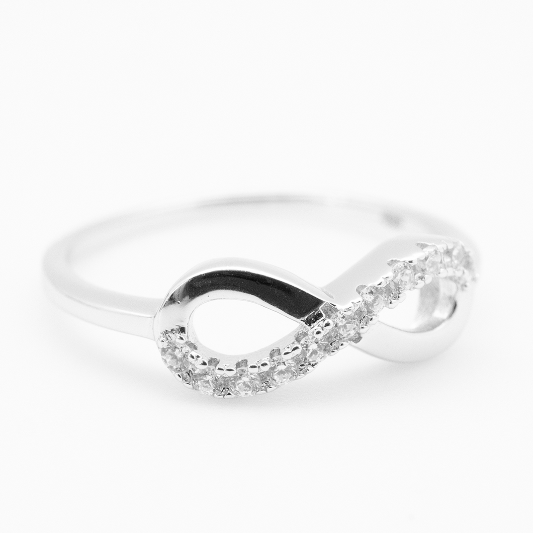 Bague INFINI en argent 925 avec zirconium