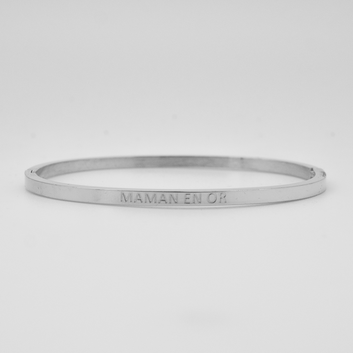 Bracelet Vintage Argenté Finement Gravé - Ouverture Clip - Bijou Ancien Style Tressé