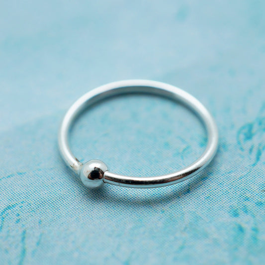 Piercing anneau nez avec fermoir boule - argent 925