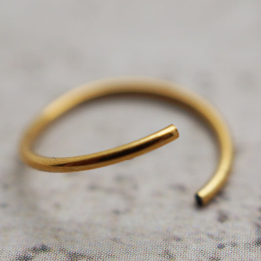 Piercing anneau nez simple- Acier PVD Or